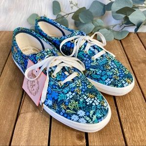 Keds 6.5 Shoes Rifle Paper Co Meadow Blue Floral